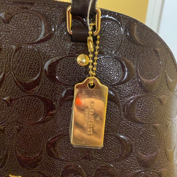 COACH F55450 MINI SIERRA SATCHEL IN SIGNATURE DEBOSSED PATENT LEATHER SOLD‼️ - Picture 10 of 15